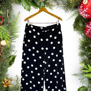 Banana Republic Black and White Polka Dot Wide-Leg Women's Trousers Size 8